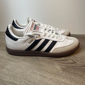 Adidas Samba White with Black Stripes